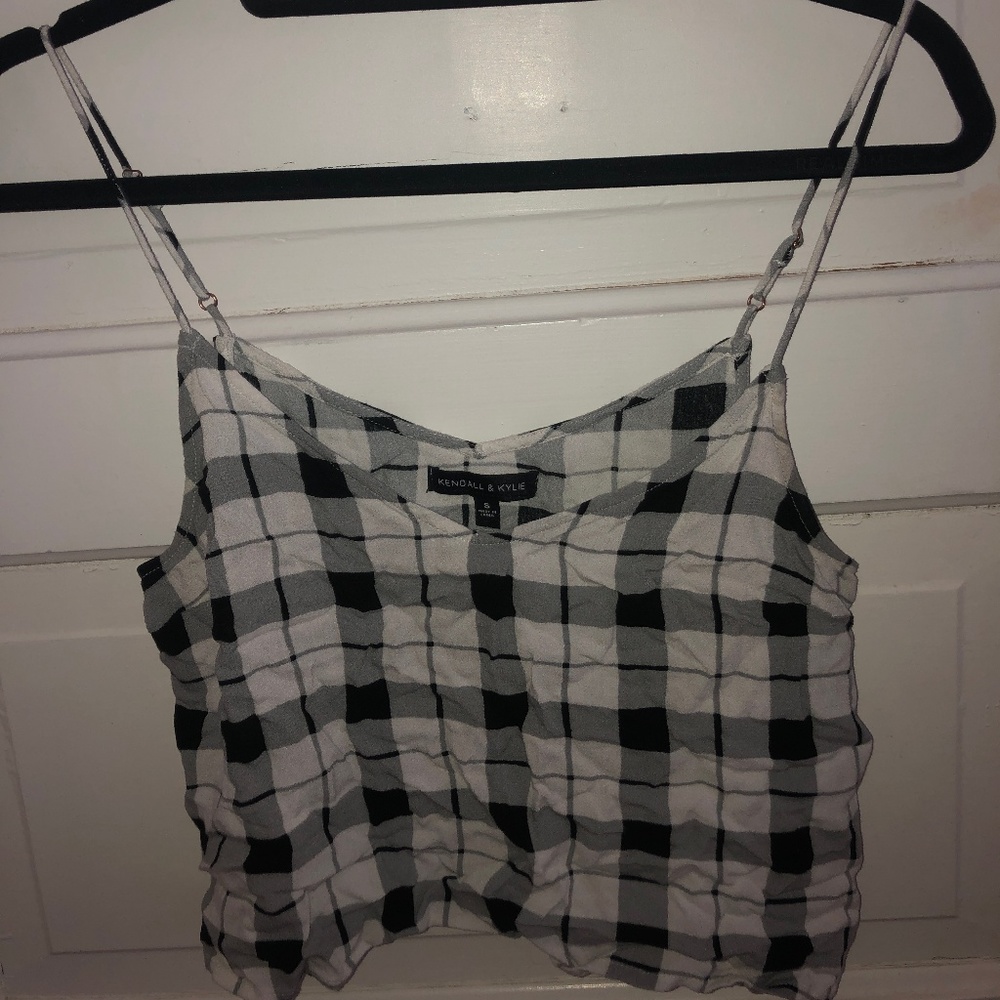 Pacsun Cropped Blouse Checkered Tank